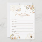Floral Honey Bee Baby shower voorspellingen Kaart (Voorkant)