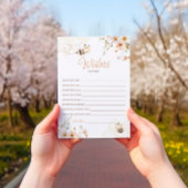 Floral Honey Bee Baby shower Wishes Kaart