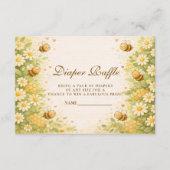 Floral Honey Bee Diapper Raffle Informatiekaartje (Voorkant)