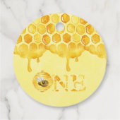 Floral Honey Bee First Bee Day Birthday Bedankjes Labels (Achterkant)