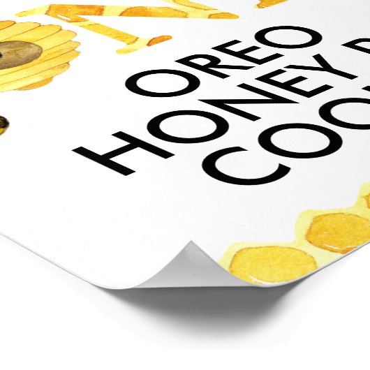 Floral Honey Bee First Bee Day Birthday Party Poster (Hoek)