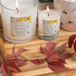 Floral Honey Bee | Handgemaakte Homemade Candle Vierkante Sticker