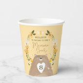 Floral Honey Beer Baby shower Wildflowers & Bees Papieren Bekers (Voorkant)