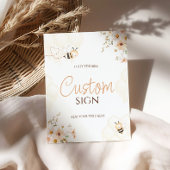 Floral Honey Bumble Bee Baby shower Aangepast bord Foto Afdruk