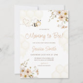 Floral Honey Bumble Bee Baby shower Kaart (Voorkant)