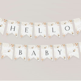 Floral Honey Bumble Bee Baby shower Vlaggetjes