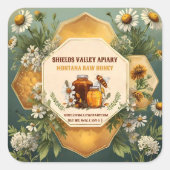 Floral Honey Jar Custom Label (Voorkant)