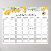 Floral Honeycomb | Baby shower Birthday Guining Poster (Voorkant)