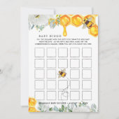 Floral Honeycomb | Bee Baby shower Bingo Kaart (Voorkant)