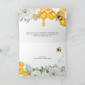Floral Honeycomb Bumble Bee Baby shower Hartelijk  Bedankkaart (Binnen)
