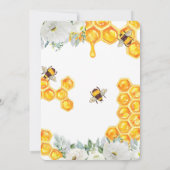 Floral Honeycomb Bumble Bee Baby shower Invitation (Achterkant)