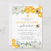 Floral Honeycomb Bumble Bee Baby shower Invitation (Voorkant)