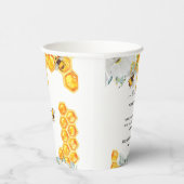 Floral Honeycomb Bumble Bee Baby shower Papieren Bekers (Rechts)