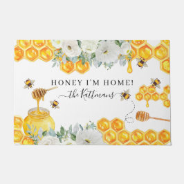 Floral Honeycomb Bumble Bee | Monogram Deurmat
