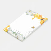 Floral Honeycomb Bumble Bee Monogram Gepersonalise Post-it® Notes (Schuin)