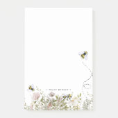 Floral Honeycomb Bumble Bee Monogram Gepersonalise Post-it® Notes (Voorkant)