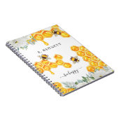 Floral Honeycomb Bumble Bee | Monogram Notitieboek (Rechterzijde)