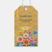 Floral Honeycomb Honingbij Honey Drip Baby shower Cadeaulabel (Voorkant)