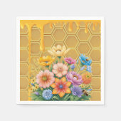 Floral Honeycomb Honingbij Honey Drip Baby shower Servet (Voorkant)