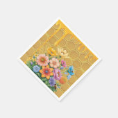 Floral Honeycomb Honingbij Honey Drip Baby shower Servet (Hoek)