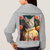 "Floral Hoodie Cat - (Achterkant)