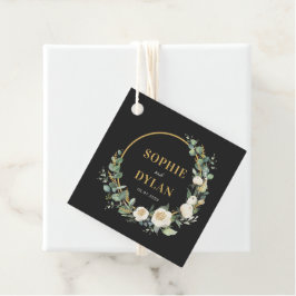 Floral Hoop Bewerkbare Kleur Bruiloft Favor Labels