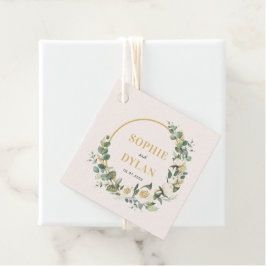 Floral Hoop Bewerkbare Kleur Bruiloft Favor Labels