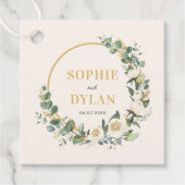 Floral Hoop Bewerkbare Kleur Bruiloft Favor Labels (Voorkant)
