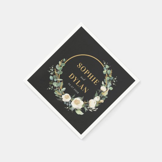 Floral Hoop bewerkbare kleur bruiloft servetten (Hoek)