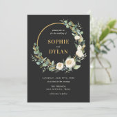 Floral Hoop bewerkbare kleur bruiloft uitnodiging (Staand voorkant)