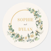 Floral Hoop Bruiloft Favor Sticker of Envelope Sea (Voorkant)