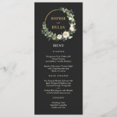 Floral Hoop EDITABLE KLEUR Bruiloft Menu Kaart (Voorkant)