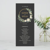 Floral Hoop EDITABLE KLEUR Bruiloft Programma Programmakaart (Staand voorkant)