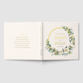 Floral Hoop Elegant Wedding Bewerkbare Kleur Gastenboek (Volledig)