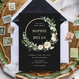 Floral Hoop FOLIE bewerkbare kleur bruiloft uitnod Folie Uitnodiging