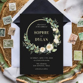 Floral Hoop FOLIE bewerkbare kleur bruiloft uitnod Folie Uitnodiging