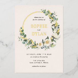 Floral Hoop FOLIE bewerkbare kleur bruiloft uitnod Uitnodiging