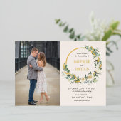 Floral Hoop FOLIE foto bruiloft uitnodiging (Staand Voorkant)