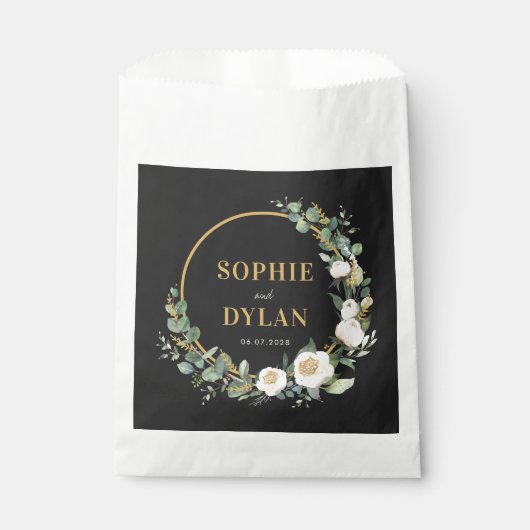 Floral Hoop Wedding Favoriet Tas Bedankzakje (Voorkant)