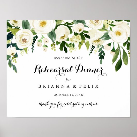 Floral Horizontal Rehearsal Welkomstbord Poster (Voorkant)