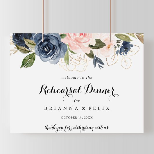 Floral Horizontal Rehearsal Welkomstbord Poster