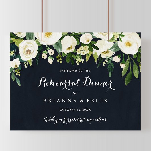Floral Horizontal Rehearsal Welkomstbord Poster