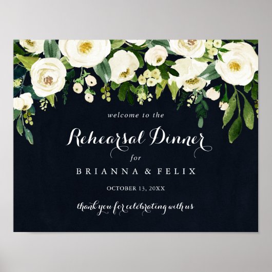 Floral Horizontal Rehearsal Welkomstbord Poster (Voorkant)