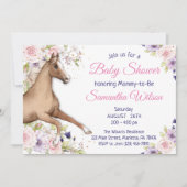 Floral Horse Baby shower Party Kaart (Voorkant)