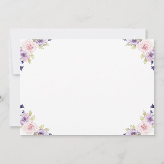 Floral Horse Baby shower Party Kaart (Achterkant)