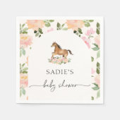 Floral Horse Baby shower servetten (Voorkant)