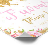 Floral Horse Birthday Party Favors Decor Sign Poster (Hoek)