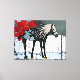 Floral Horse Canvas