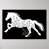 Floral Horse Dierenvriend Poster (Voorkant)