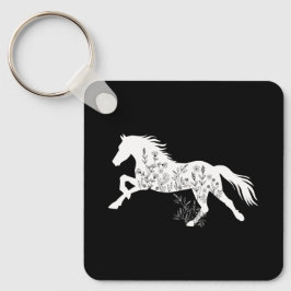Floral Horse Dierenvriend Sleutelhanger